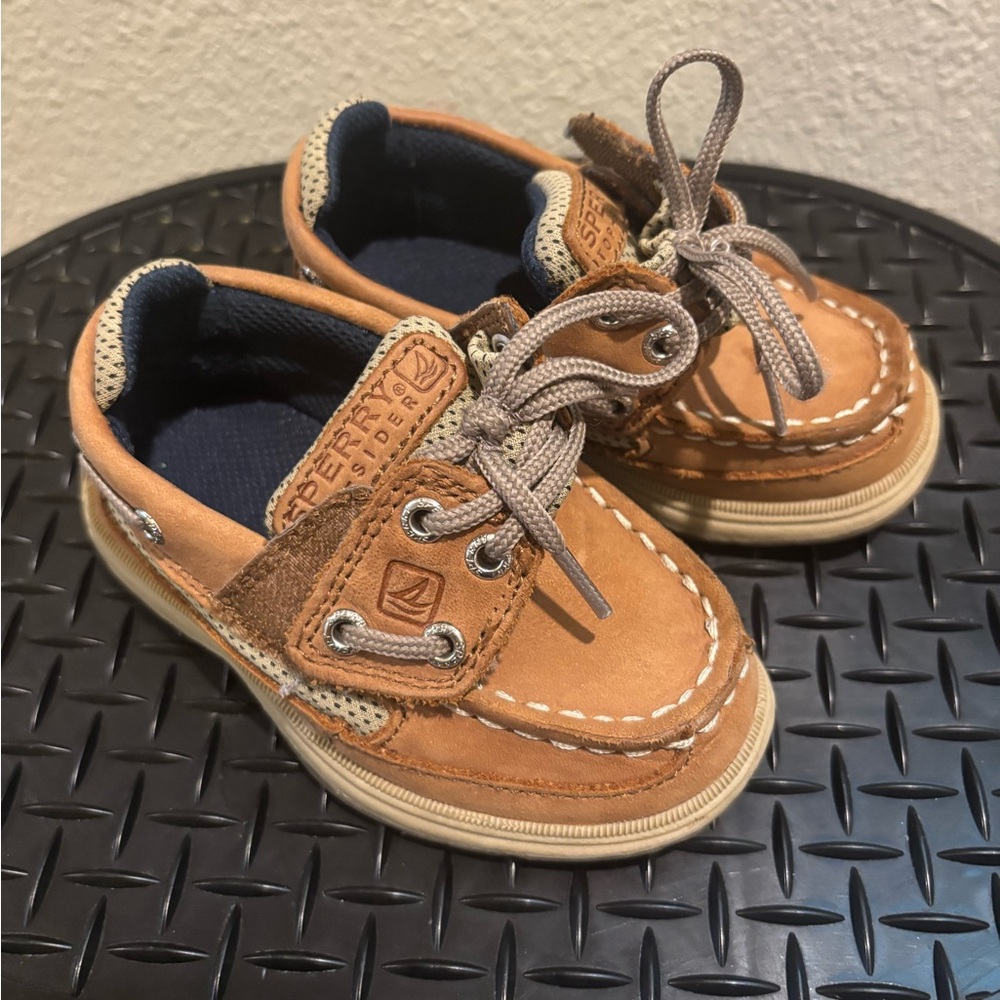 Sperry Kids Tan Moccasins